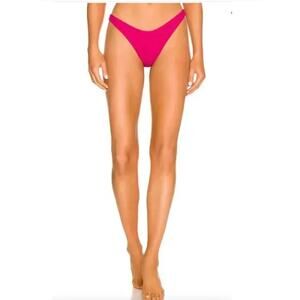 L Space Bikini Bottom Womens Medium Pink Cabana Barbiecore Swimwear Beach Retro‎